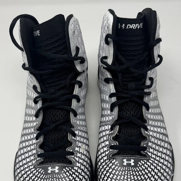 Under Armour Black and White ClutchFit Basketball Shoes - Picture 3 of 8
